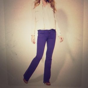 Aqua colored Rich and Skinny bootcut jeans